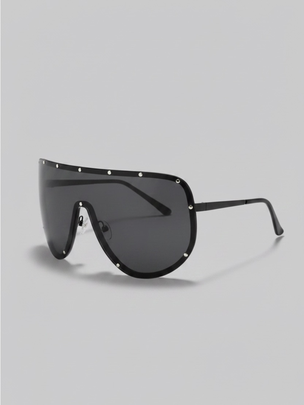 Black Shield Studded Women's Sunglasses